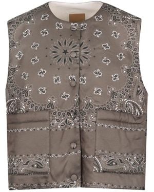 8pm Gilet Nizza Reversible Bandana Print - Grau