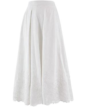 Ermanno Scervino Lace-Trim Langer Rock - Weiß
