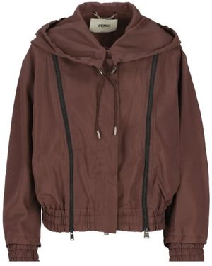 Fendi Bomber Jackets - Brown