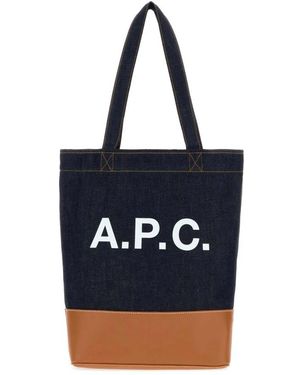 A.P.C. Tassen ,Veelkleurig ,Katoen Tote Axel - Blauw