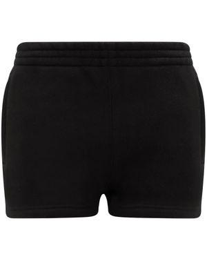Alexander Wang Korte Broeken ,Zwart ,Katoen Zwarte Elastische Taille Broek