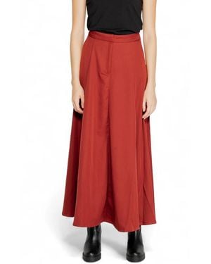 Vero Moda Plain Polyester Skirt With Zip And Button Fastening - Red