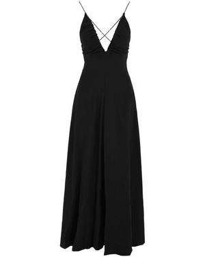 Aspesi Ärmelloses Seidenkreppkleid - Schwarz