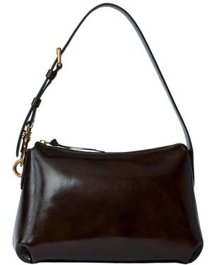 Dries Van Noten Goud-Tone Leren Schoudertas - Zwart