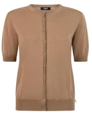 Jansen Amsterdam Truien & Vesten ,Bruin ,Leer Tabak Fifi Vest - Naturel
