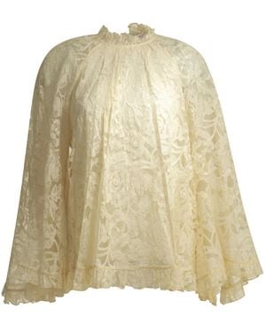 Zimmermann Overhemden ,Katoen Carousel Lace Angel Blouse - Naturel