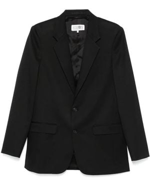 MM6 by Maison Martin Margiela Zwarte Single-Breasted Blazer Met Knoopsluiting