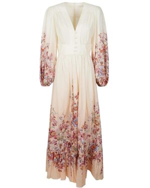 Zimmermann Kleedjes ,Veelkleurig ,Katoen Awaken Plunge Maxi-Jurk - Roze