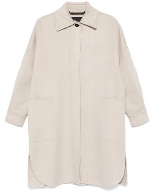 Max Mara Single-Breasted Coats - Natural