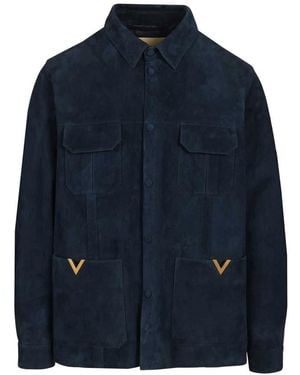 Valentino Garavani Leather Jackets - Blue