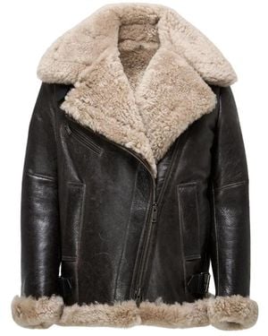 V S P Antonella Shearling Coat - Schwarz