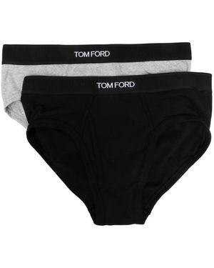 Tom Ford Ondergoed ,Zwart ,Katoen Set Van Twee Slips