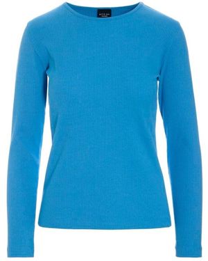 Bitte Kai Rand Tops ,Blauw ,Katoen Ribbed Blouse
