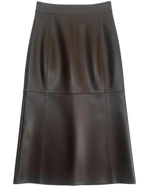 Max Mara Rokken ,Bruin ,Leer Stilren Midi-Rok - Grijs