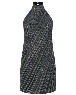 Missoni Metallic Halterneck Mini Jurk - Grijs