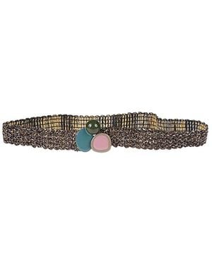 Exquisite J Accessoires ,Veelkleurig ,Leer Rieten Riem - Bruin