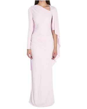 Self-Portrait One-Shoulder Ruched Column Gown - Roze