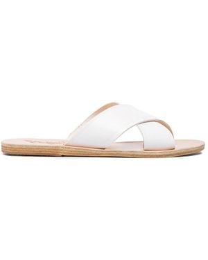 Ancient Greek Sandals Sliders - White