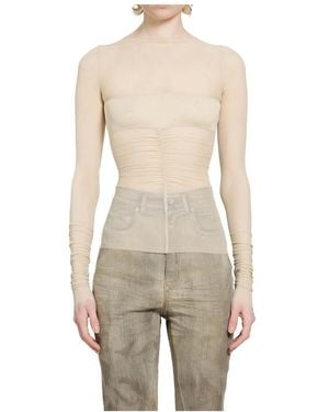 Rick Owens Long Sleeve T-Shirts - Natural