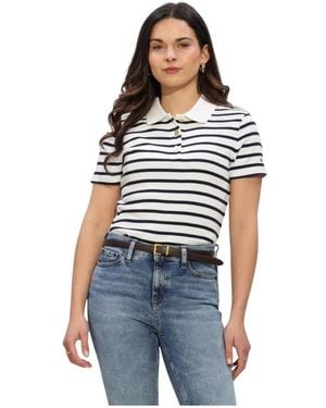 Tommy Hilfiger Tops &Amp; T-Shirts Button Slim - Blauw