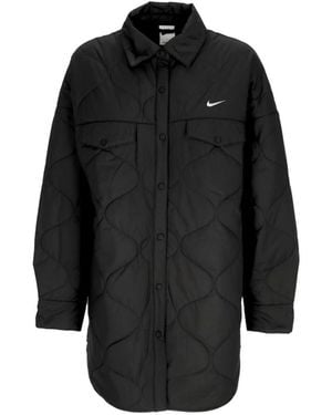 Nike Gewatteerde Trenchcoat - Zwart