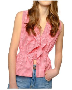 Pinko Tops ,Roze ,Katoen Mouwtjesloze Top