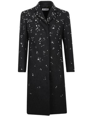 Jil Sander Wollmantel Mit Gürtel - Schwarz