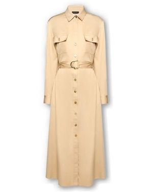 Elena Miro Hemdblusenkleid Mit Gürtel - Natur