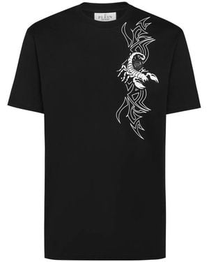 Philipp Plein T-Shirt Ronde Hals Scorpion - Zwart