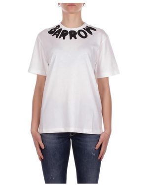 Barrow Tops ,Wit ,Katoen T-Shirt Logo Posteriore - Blauw