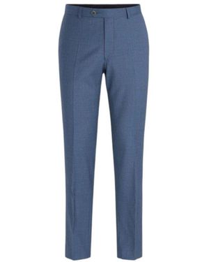 Oscar Jacobson Blaue Slim Fit Wollhose