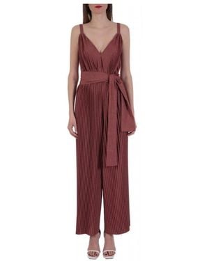 Marella Harley Lurex Plissee-Jumpsuit Mit Gürtel - Rot