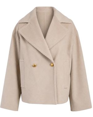 Max Mara Double-Breasted Coats - Neutro