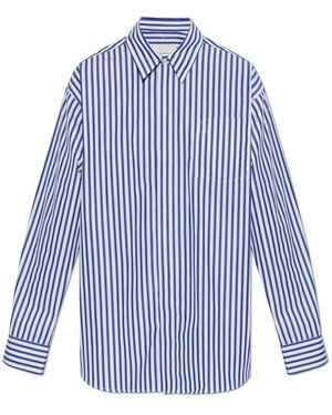 Ami Paris Gestreepte Katoenen Blouse - Blauw