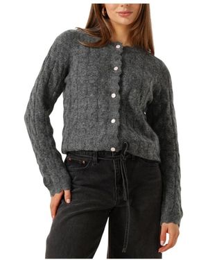 Y.A.S Truien & Vesten ,Grijs ,Polyester Yasbubera Ls Knit Cardigan - Zwart