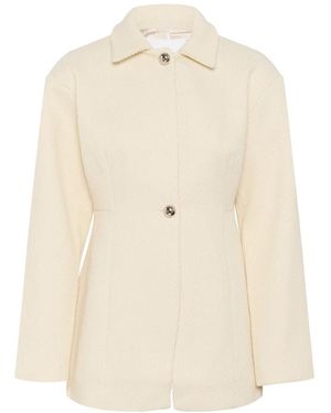 Karen By Simonsen Elegante jacke mit hemdkragen - Natur