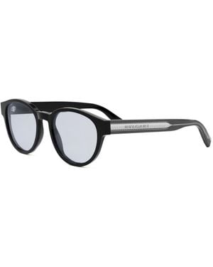 BVLGARI Brille Mit Runden Gläsern - Schwarz