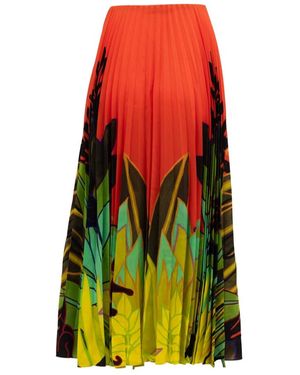 Valentino Garavani Oranje Tropische Maxi Rok