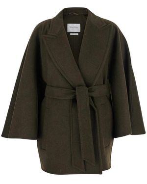 Max Mara Belted Coats - Green