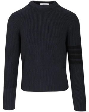 Thom Browne Round-Neck Knitwear - Bleu