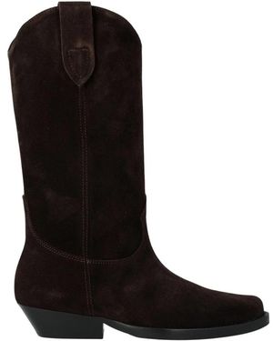 Anna F. Schoenen ,Bruin ,Denim Texani 8008 - Zwart