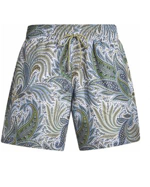Etro Blaue paisley badehose