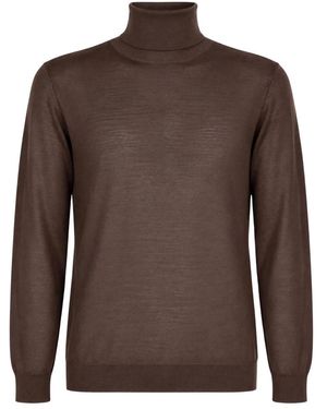 Fedeli Truien & Vesten ,Bruin ,Wol Derby Roll-Neck Trui