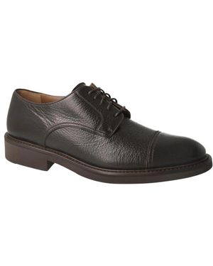 Calce Brauner lederschnürschuh - Schwarz