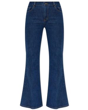 Self-Portrait Jeans ,Blauw ,Denim Spijkerbroek Met Uitlopende Pijpen