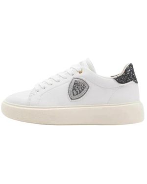 Blauer Sneakers - Blanc