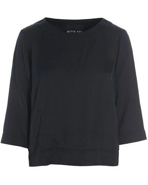 Bitte Kai Rand Schwarze Satinbluse Kuhaku Fsc