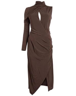 Pinko Cadillaca Midi Jurk - Bruin