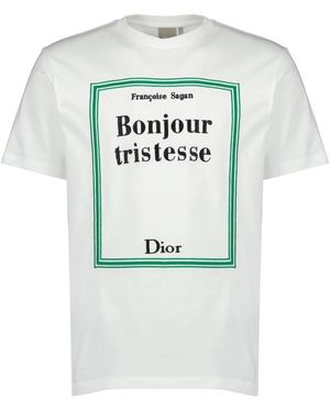 Dior T-Shirt Met Borduursel Van Een Boekcover - Grijs