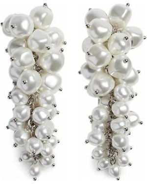 Simone Rocha Accessoires ,Wit ,Parel Cluster Druppel Oorbellen - Metallic